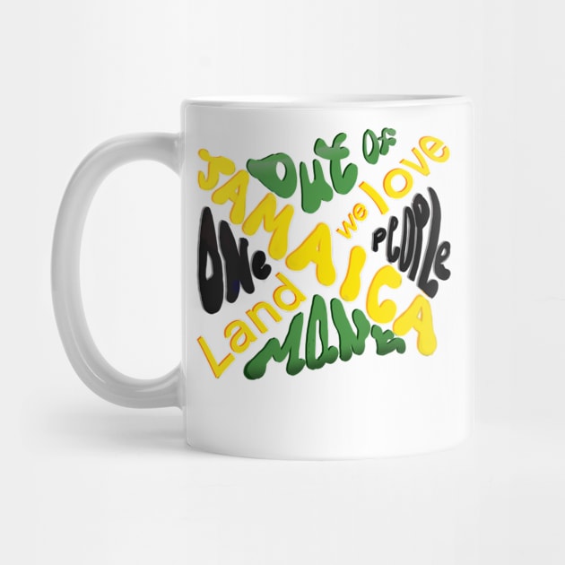 Jamaican motto out of many, one people, land we love, colors colours flag of Jamaica by Artonmytee